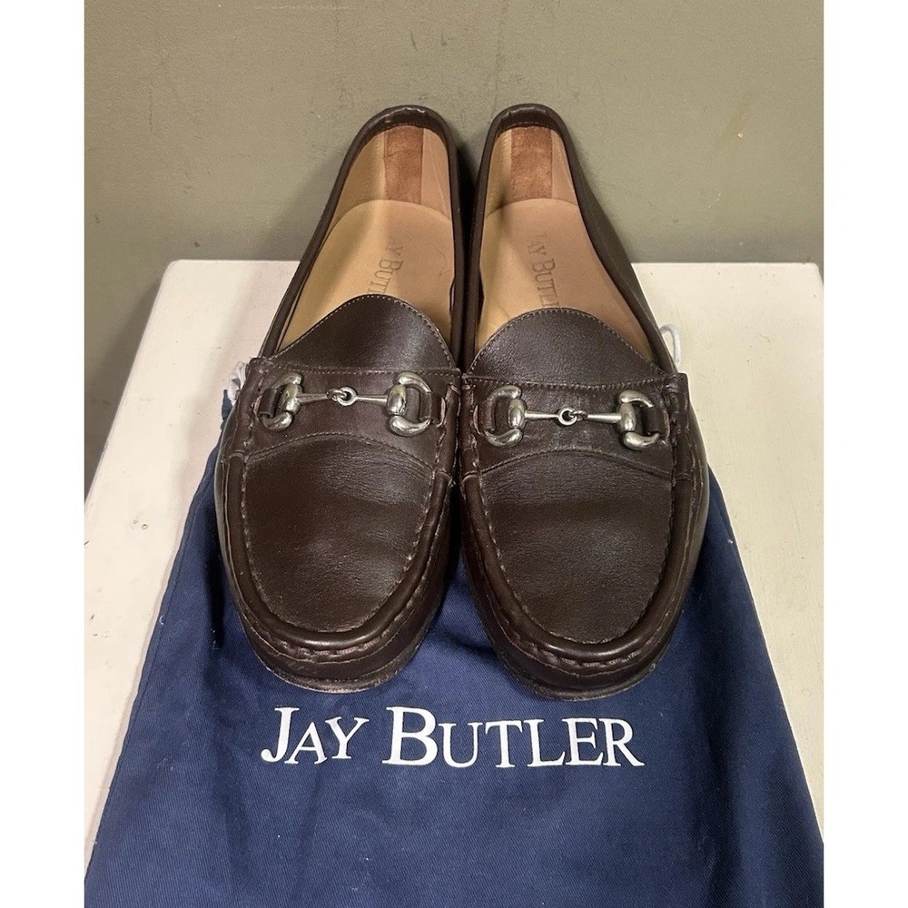 Jay Butler Millbank Silver Horse Bit  Power Loafer Mens Sz 11 Dark Brown Leather
